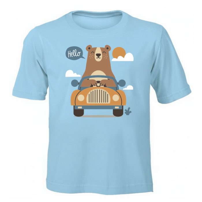 Kiddies Bear Driving Car T-shirt