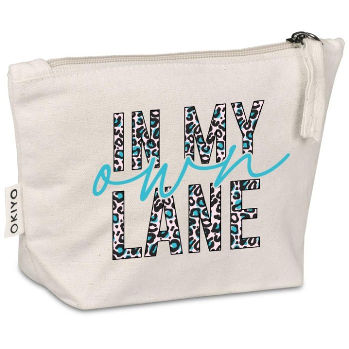 In my Own Lane Canvas Makeup Bag