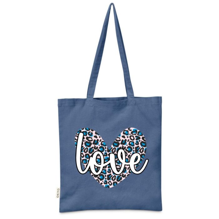Leopard Print Heart Cotton Shopper