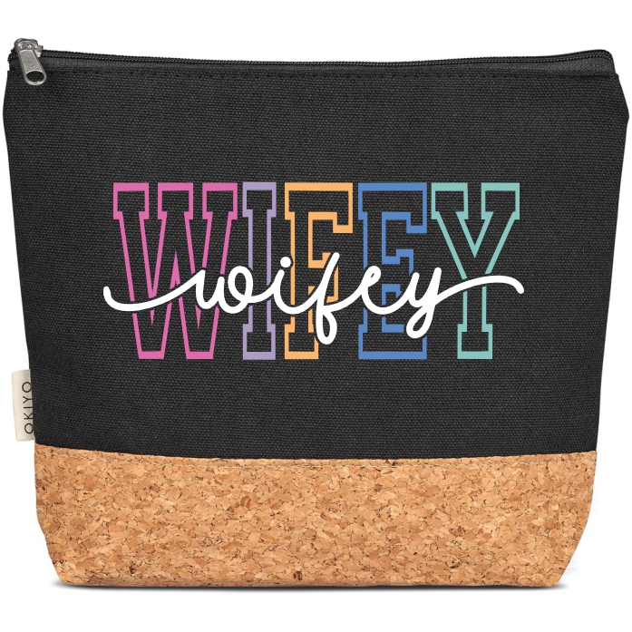 Wifey Cork Cosmetic Bag