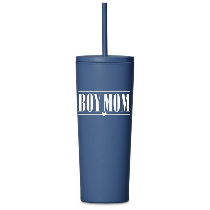 Boy Mom Tumbler with Straw