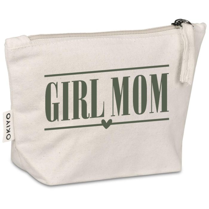 Girl Mom Canvas Makeup Bag
