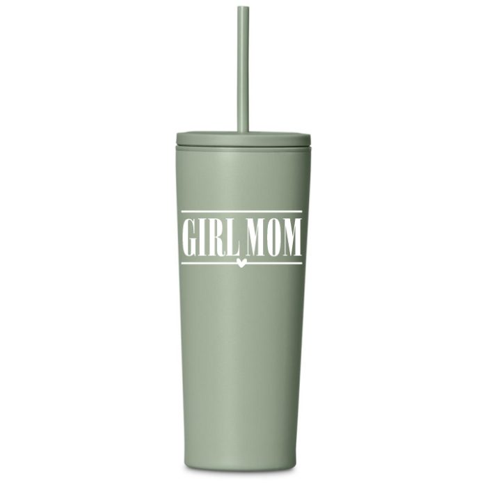 Girl Mom Tumbler with Straw