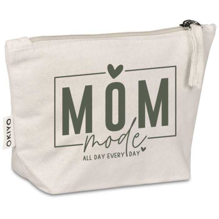 Mom Mode Canvas Makeup Bag